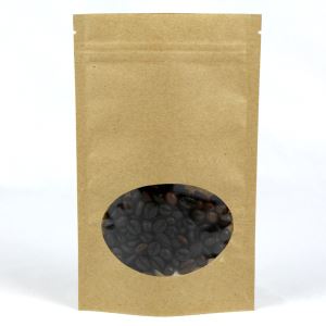 Stand Up Kraft papirne vrečke z oknom