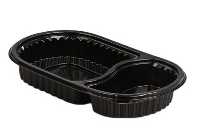 Oval 2 Compartment Food Container