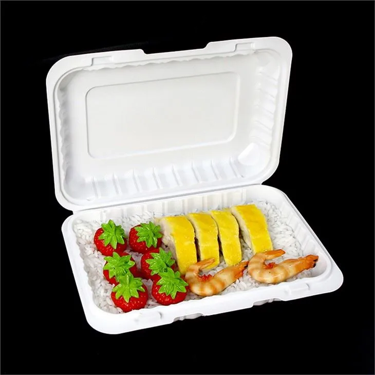 6 x 9 palcev okolju prijazna posoda za hrano Go To za mikrovalovno pečico Črna črna za enkratno uporabo za obroke Plastična škatla za kosilo Posoda za hrano