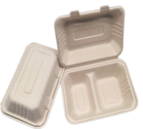 To Go posode s pokrovi Bagasse 2 prekata
