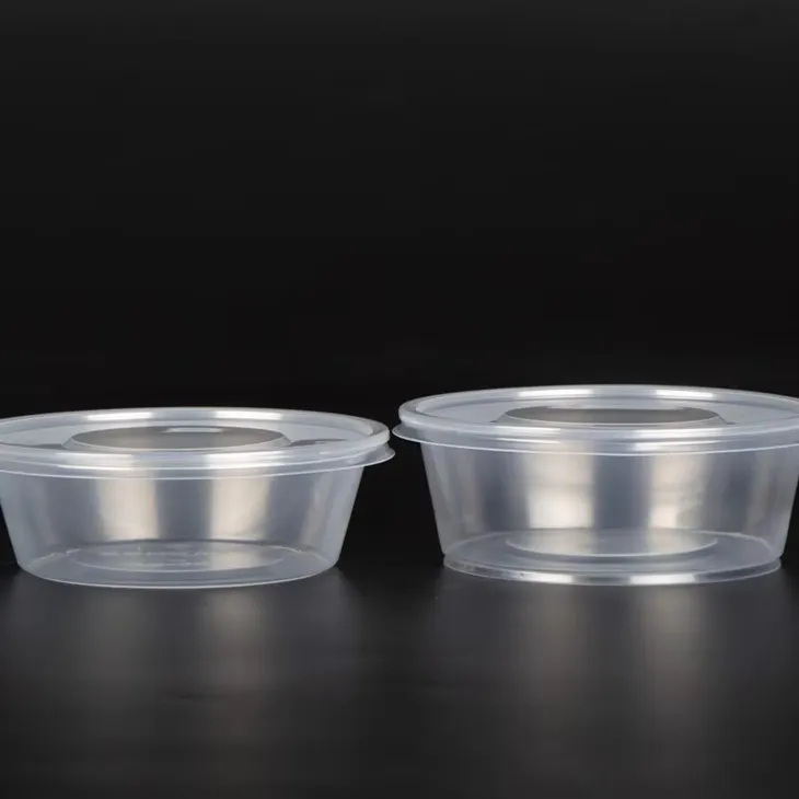 Plastične okrogle sklede s pokrovi